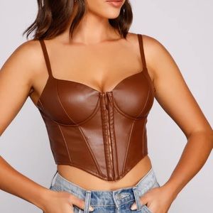 Faux Leather Corset Top